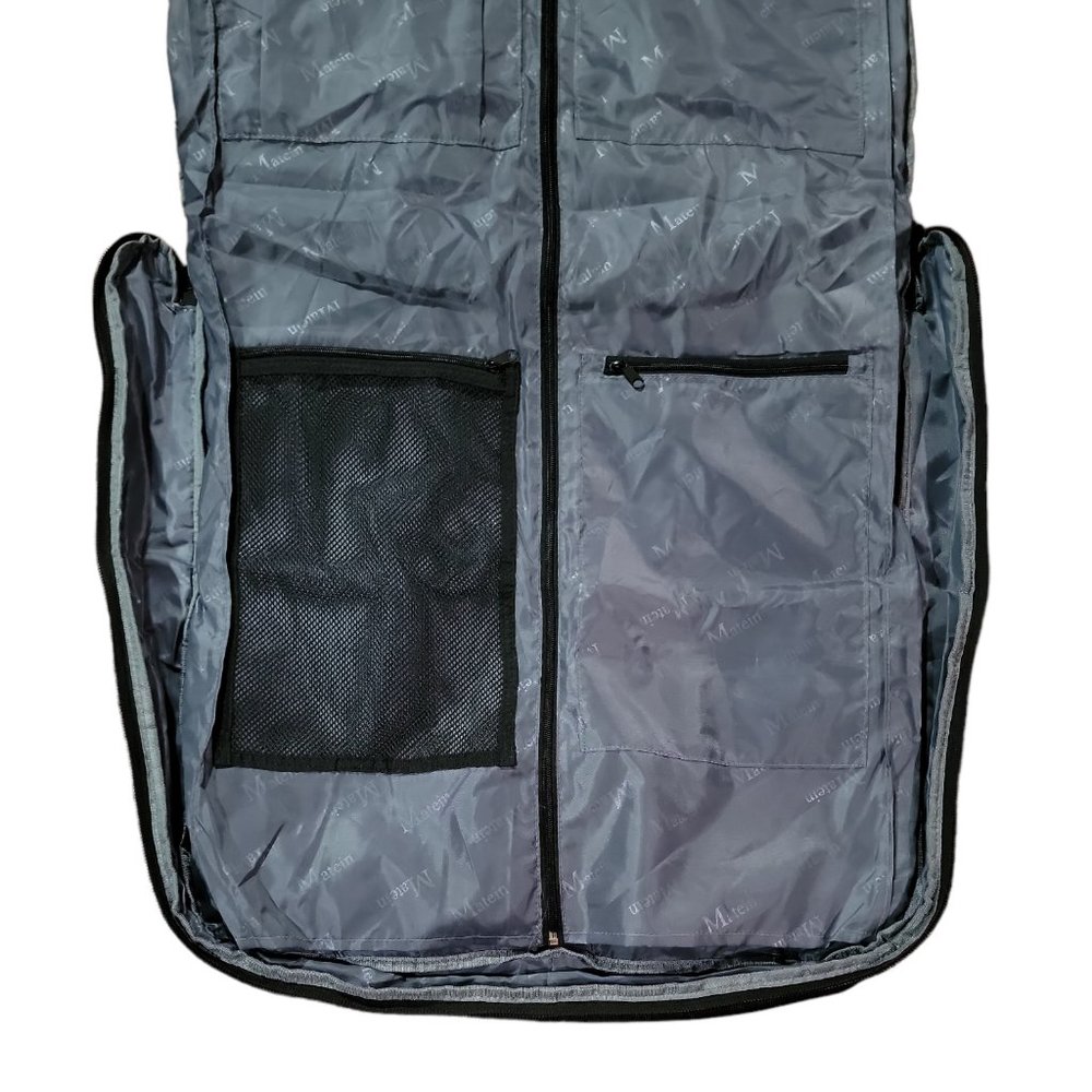 Mantein Black Garment Bag Large Suit Travel Bag Pockets Shoulder Strap Foldable - Picture 6 of 9
